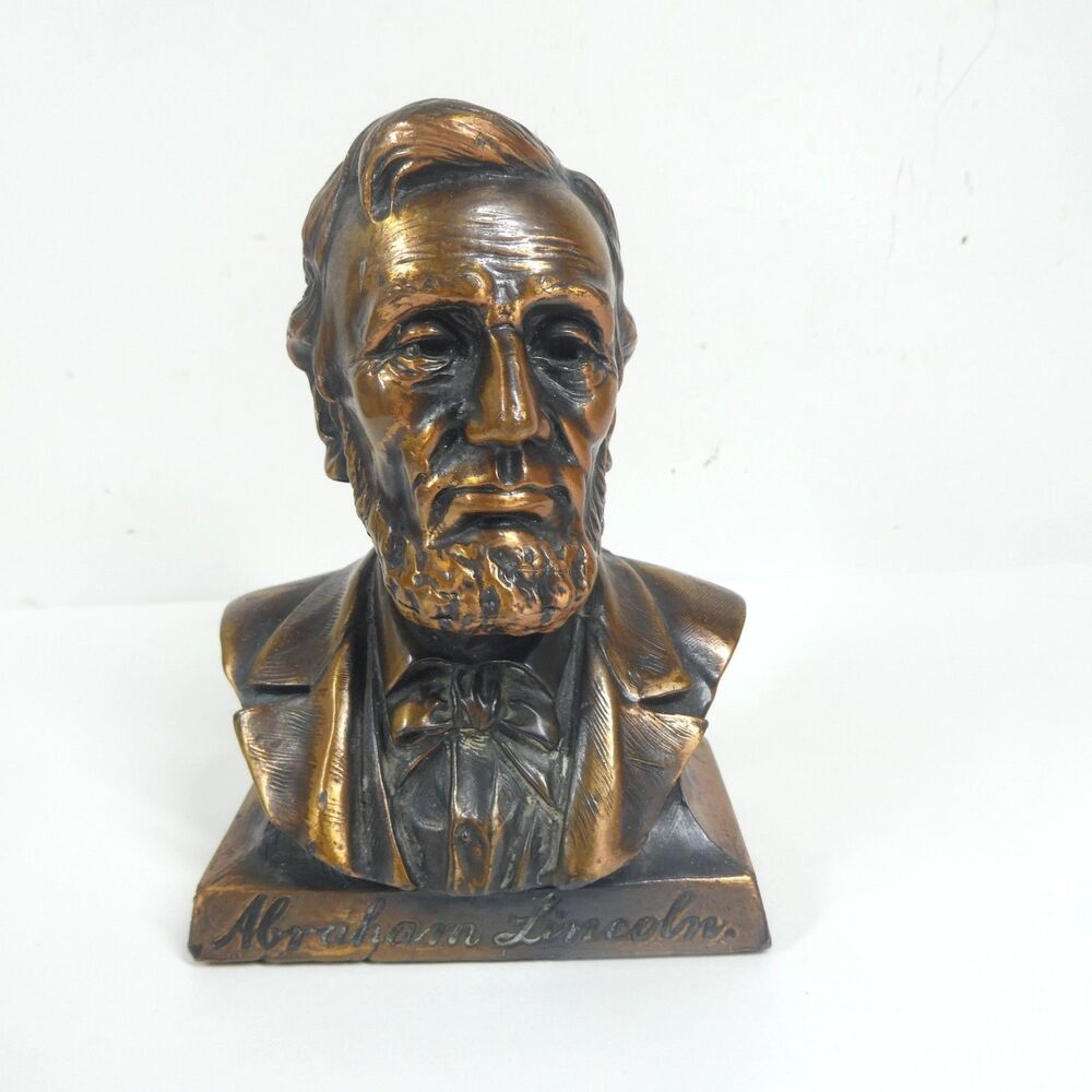 Abraham Lincoln Coin Bank Vintage Metal Head Bust AS IS